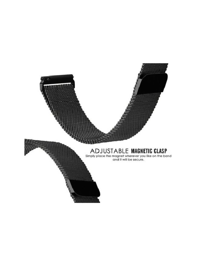 سوار مغناطيسي من الفولاذ المقاوم للصدأ مقاس 22 مم لساعة شاومي ريدمي 5 أكتيف/5 لايت - أسود - Image 4